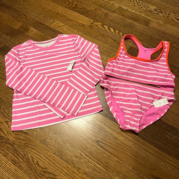 GAP Other - ☀️Gap Kids 3 Piece Swimsuit Set | Girls Size XXL (14-16) | Pink & Orange | New!